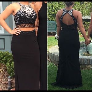 Black Two Piece Prom Dress